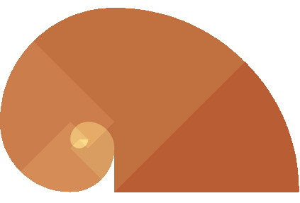 Logo: Schneckengehäuse in Herbstfarben nach dem goldenen Schnitt