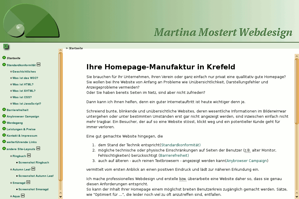 Screenshot des Layouts Smaragd